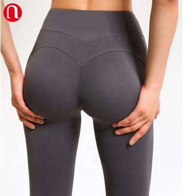 China Luluyun Breathable Women Yoga Pants High Waist Out Leggings Tummy Control Workout Gym Booty Butt Leggings Crack! crack! lift up gaiters for sale