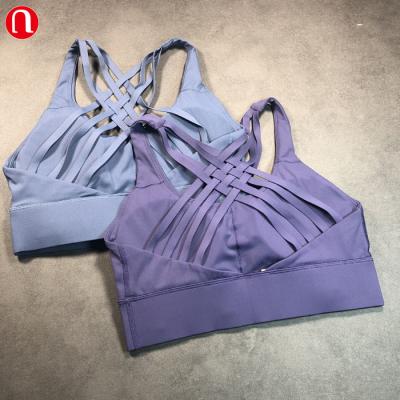 China Luluyun Women's Breathable Fitness Yoga Apparel Build Your Own 8 Line Full Back Gym Set Sports Bra for sale