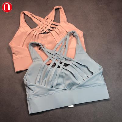 China Luluyun Women's Breathable Fitness Yoga Apparel Build Your Own 8 Line Full Back Gym Set Sports Bra for sale