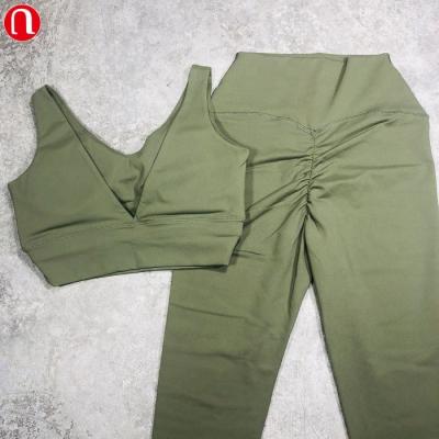 China Luluyun Breathable Women Yoga Pants High Waist Out Tummy Control Workout Gym Booty Butt Leggings Crack! crack! lift up gaiters and sports bra for sale