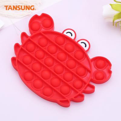 China Home Fidget Toy Keychain Push Bubble Fidget Toy Fidget Popper Autism Special Sensory Needs Stress Reliever Red Crab for sale