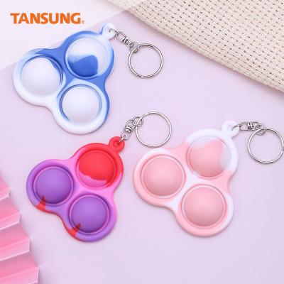 China Colorful Home Fidget Toy Keychain Push Bubble Fidget Toy Fidget Popper Autism Special Sensory Needs Stress Reliever for sale