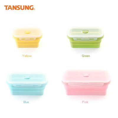 China Multi Colors Bento Food Container Place Saver Hot Sale Collapsible Silicone Heatable Lunch Box Collapsible Christmas Gifts for sale