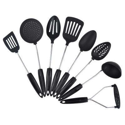 China Viable Custom Logo Nylon Kitchen Accessories Tool Set Stainless Steel Kitchen Utensil Set for sale