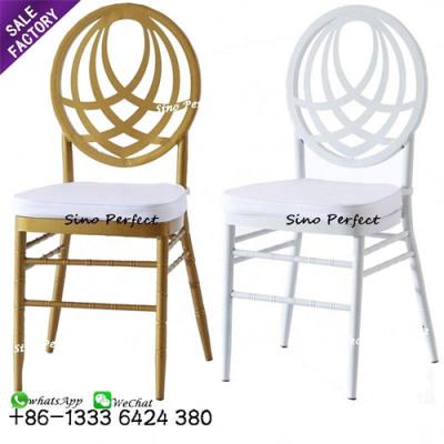 China New modern modern style iron around metal chiavari event phoenix back stackable chair for rental for sale