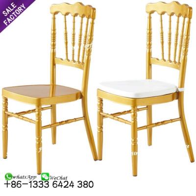 China Modern Gold Metal Stacking Banquet Restaurant Chair For Diner for sale