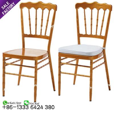 China Factory price contemporary gold china iron event furniture napoleon chiavari chair white steel wedding for wedding banquet for sale