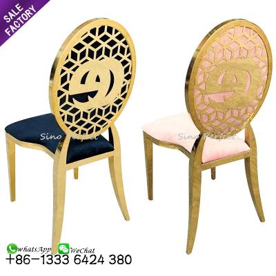 China Contemporary Wedding Gold Furniture Metal Frame Dining Chair Wedding Chair Gold Stainless Steel for sale