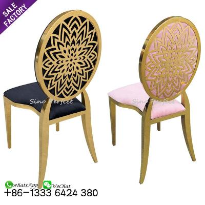 China Foshan furniture supplier contemporary gold banquet wedding chair hotel stainless steel chair for sale