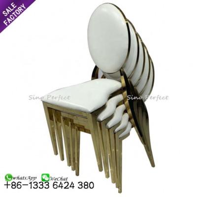 China New China Manufacture Modern Style Stainless Steel Wedding Party Banquet Metal Dining Chair for sale