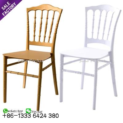 China Foshan Decor Furniture Party Event Banquet Modern Outdoor Plastic Gold Napoleon Chair Wholesale For Sale for sale