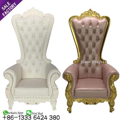 China China Supplier Modern Hotel Lobby Bride Groom Royal King Throne Wedding Furniture Chair For Event for sale