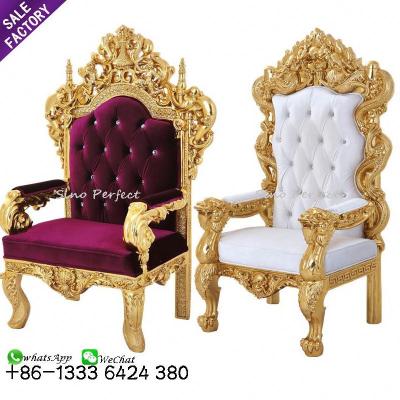 China Supplier Modern Luxury Antique Pedicure Foshan King Throne Wedding Event Royal Furniture Chair for sale