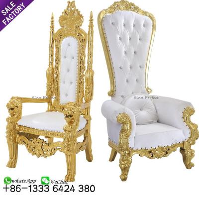 China Gold Supply High Back Modern Antique Banquet Furniture Pedicure Royal King Chair Luxury for sale