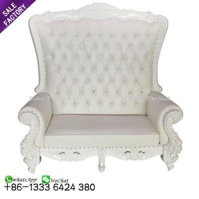 China Gold Double Throne King And Queen Chair Modern Cheap Luxury Event Furniture Outdoor Wedding for sale