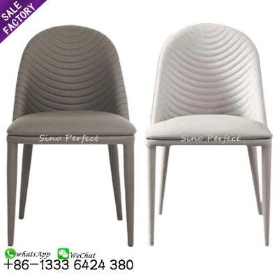 China The Other Italian Style Art Restaurant Light Luxury Gray Nordic Home Leather Gray Fabric Dining Chairs White Modern White for sale