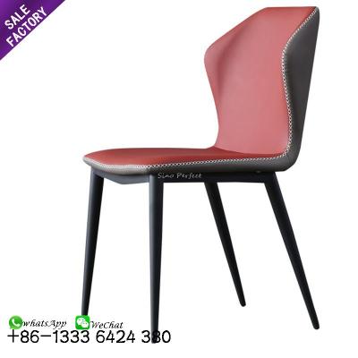 China Other French Red Leather Upholstered Modern European Cafe Restaurant Kitchen Dinner Chairs For Dinner for sale