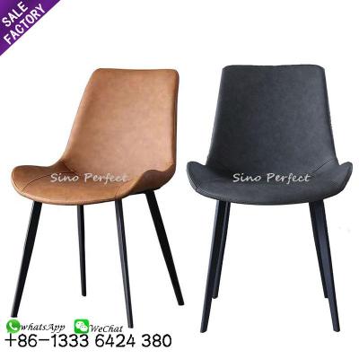 China Other Popular Contemporary Furniture High Quality Luxury Metal Dining Leather Chairs For Dining Room for sale