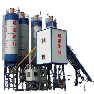 China HONGJIAN Hzs90 Brand Economical 90m3/H Concrete Mixing Plant With Js1500 Mixer And PLD2400 Hopper For Sale for sale