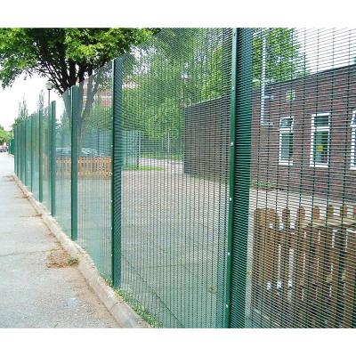 China Easily Assembled Durable welded 358 anti climb fence with barbed wire security fence 8m panel for sale