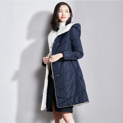 China AW17 Winter New Design Women's Coat Long Paragraph Hooded White Duck QUICK DRY Down Coat Parkas for sale