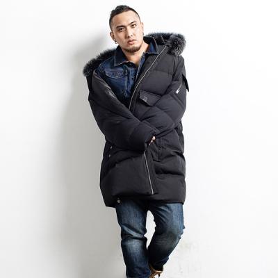 China Anti-shrinkage plus fertilizer down jacket men's large size men's long section winter coat hooded jacket for sale