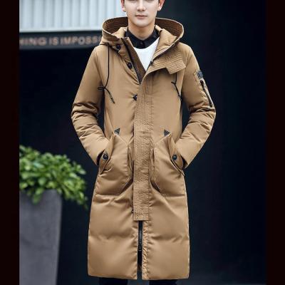 China 2019 Winter Men's Plus Size Long New Slim Korean Thick White Duck Down Coat for sale