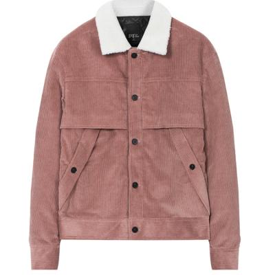 China 2019 Windproof Men's Autumn And Winter Youth Pink Corduroy Jacket for sale