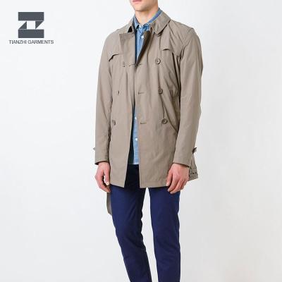 China European Khaki Anti-Shrink Parka Coat Sport Classic Long Ditch Coat For Men for sale