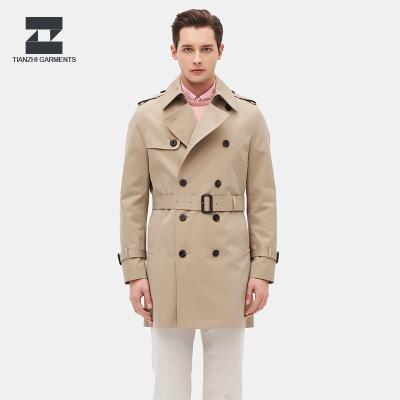 China Classic Anti-Shrink Shawl Long Collar Winter Slim Trench Coat For Men for sale