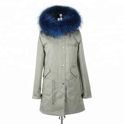 China Real Fur Parka Real Fur Color Anti-Shrink Winter Women Fox Striped Real Fur Parka for sale