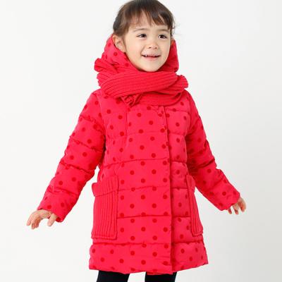 China New design girl's winter down coat breathable hooded long section thick down coat for sale