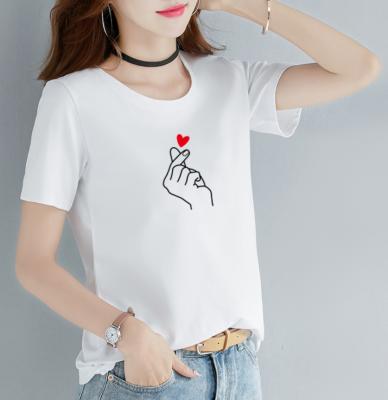 China White Short Women Summer T-shirt Anti-wrinkle Cute Sleeve Print Graphic Stitches Tops Clothing Women T-shirt for sale