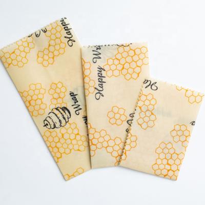 China 2021 Eco-Friendly Reusable Washable Biodegradable Hot Selling Non-Toxic Natural Organic Cotton Honey Food Wrap Paper Beeswax Food Wrap for sale