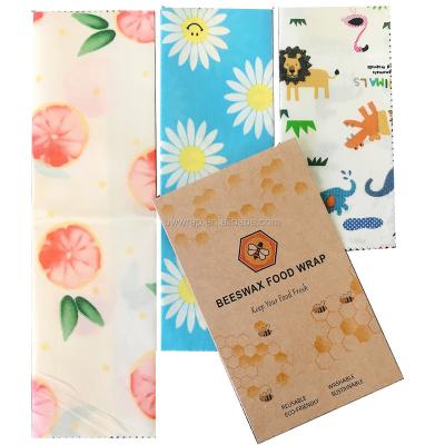 China Eco-Friendly Reusable Washable Biodegradable Natural Organic Washable Food Wrap Custom Made 6 Pack Beeswax Food Wrap Bag for sale