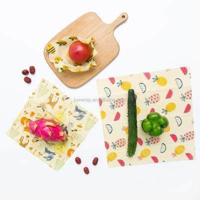 China Eco Sustainable Environmental Beeswax Wraps Washable Reusable Natural Cotton Cloth Assorted Food Wrap for sale