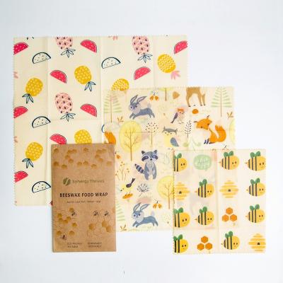 China Sustainable Bee Wax Wraps Food Grade Honey Food Wrap Paper Beeswax Cotton Wraps Food Wrapping Beeswax Cloth Wrap for sale