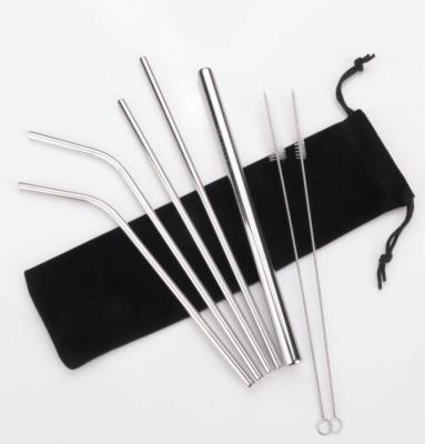 China Sustainable Colorful Metal Straw Set With Brush Stainless Steel Drinking Straws for sale