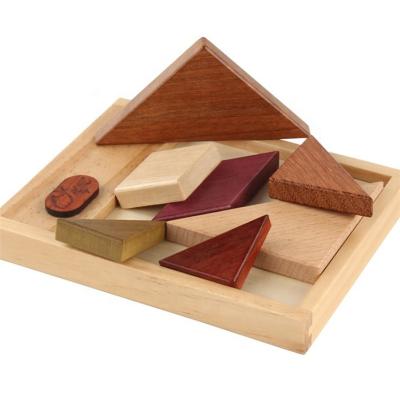 China Hot Selling Beech Wood Develop Kids Imagination Kids Popular Wooden Tangram Toy for sale