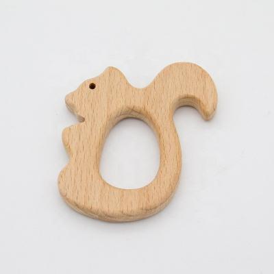 China Eco-Friendly Factory Wholesale Cute Animal Shape Natural Wooden Dangling Tooth Toy Custom Baby Wooden Teether Pacifier Chain for sale