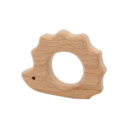 China Eco-Friendly Factory Wholesale Cute Animal Shape Natural Wooden Dangling Tooth Toy Custom Baby Wooden Teether Pacifier Chain for sale