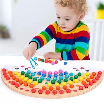 China Office\Garden\Home\School Customized Meeting Pine Educational Block Toys Rainbow Board Color Matching Sensory Toys for sale