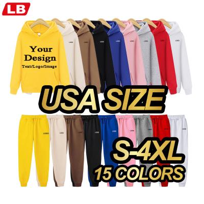 China Custom Logo Mens Hoodies Jogging Men Tracksuit Unisex Set Anti-wrinkle OEM Factory Fitness Men's Pullover Jacket Gym Pant Sweatshirts for sale