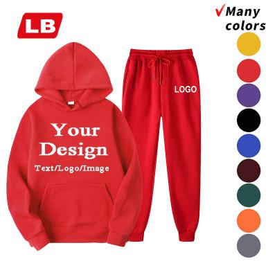 China Custom Men Women Boys Girls Anti-Wrinkle Jogger Pullover Sweatshirts Oversized Two Piece Hoodies and Wholesale Sports Tracksuit Hoodie Set Unisex for sale