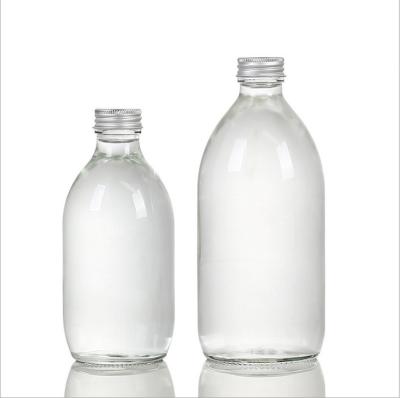 China Food 250ml 500ml Round Bottle Glass Frosted Package Round Glass Bottle For Coffee Juice BJ1 for sale