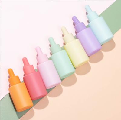 China Popular Luxury Cosmetics Packaging Containers For Perfume Oil Colorful Color Custom Dropper Bottles Frosted Glass Dropper Bottle 30ml BJ10 for sale