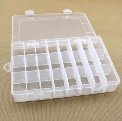 China 24 YGP-606 Recyclable Adjustable Plastic Slots Grids Dividers Organizer Handy Fish Tool Boxes Adjustable Plastic Clear Case Storage Box for sale