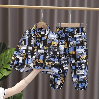 China Spring and Autumn New 0-5 Years Old Baby Boys Children's Clothing 2-Piece Pattern Long Sleeve + Trousers for sale