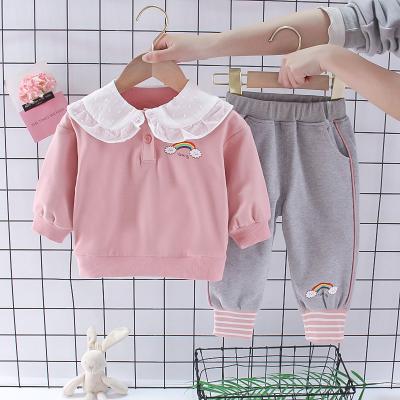 China Spring and Autumn Girls' Clothing 0-5 Years Rainbow Lapel girls swimwear kids clothing baby dresses for sale