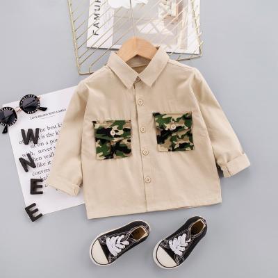 China Baby clothes 0-6 years old boys solid color shirt camouflage spring autumn and winter wholesale girls for sale